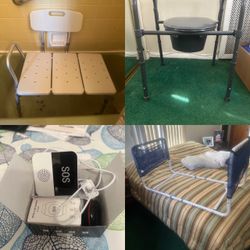 Comode bedrail shower transfer bench & sos button