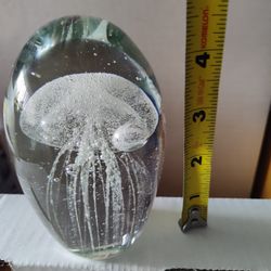 Glass Jellyfish Paper Weight 
