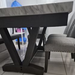 Dining Table Set with Bench & Chairs 