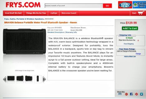 BRAVEN BALANCE Waterproof Bluetooth® speaker with Boost Mode.