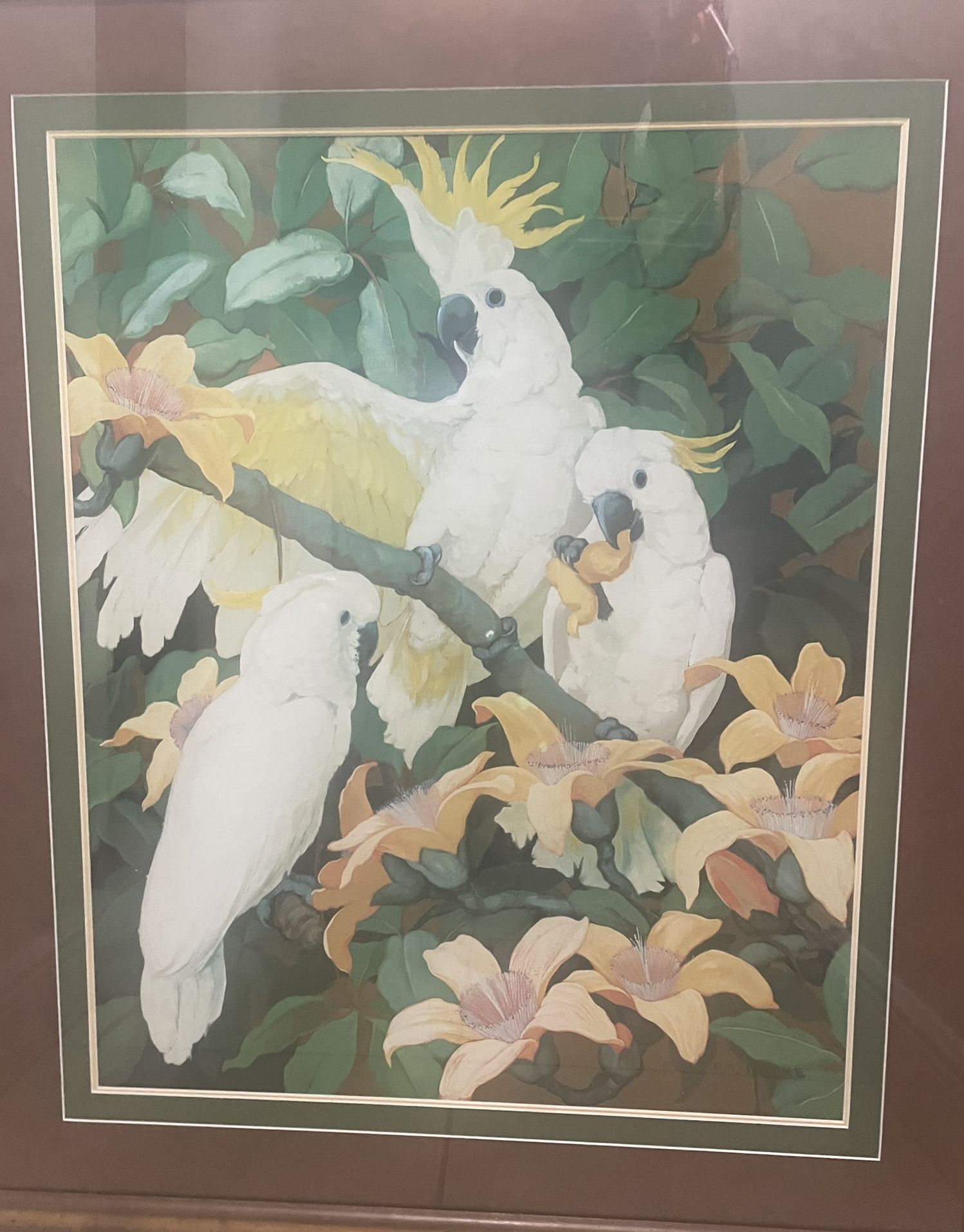 Jessie Arms Botke Peach Tinted “Tropical Beauty” Vintage Print in Frame, 1942