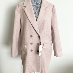 Brand New Zara Coat Size XL Light Pink 