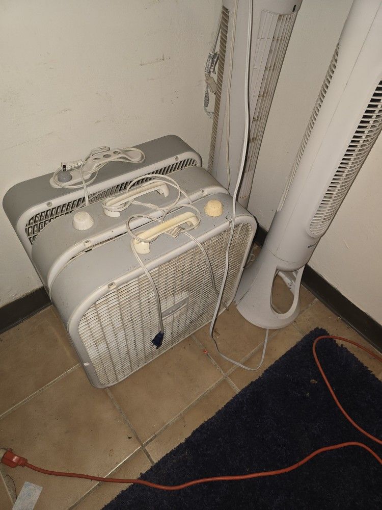 3 Box Fans 2 Honewell Fans