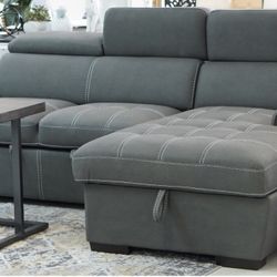 DIEGO GRAY SECTIONAL SLEEPER RAF CHAISE 👍🏻No Check Credit 👍🏻Finance Options 🚕Same Day Delivery 🎃🎃