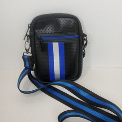 Unisex Haute Shore Crossbody Black Blue Neoprene Crossbody Cellphone Bag Purse