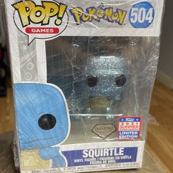 Pokemon Squirtle Diamond Collection 2021 Summer Convention Exclusive Figure #504 Funko Pop