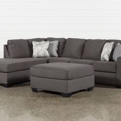 Grey Sectional With Ottoman