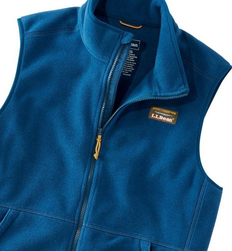 L L Bean Dark Marine Blue Fleece Vest XL Tall NEW