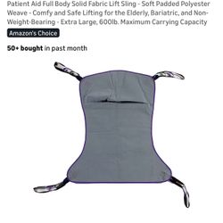 Patient Full Body Solid Fabric Lift Sling