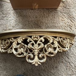 Vintage Decorative Gold Wall Shelf
