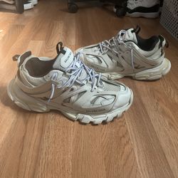 All white balenciaga tracks size 43/10 US
