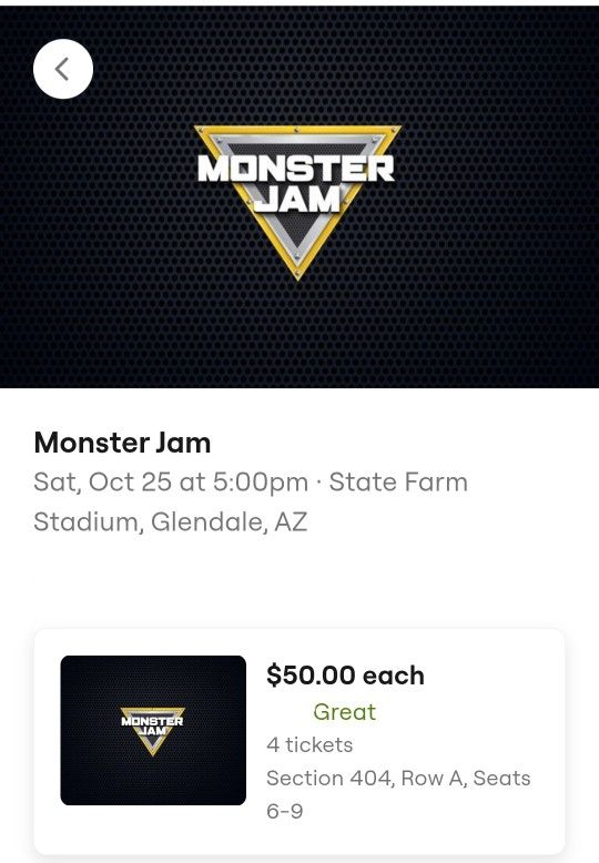 4 Monster Jam Glendale AZ Tickets