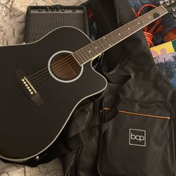 Acoustic Electric Guitar With Amp And Accessories 
