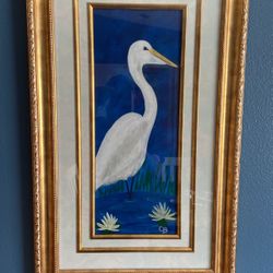 Hand Painted One Of A Kind , Two Framed And Matted Pictures