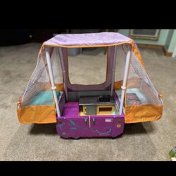 ❤American Girl Doll Outdoor Adventure Pop-Up Camper Trailer Accessories Retired. like new.