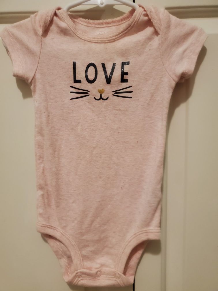 Carter's baby onesie cat LOVE 9 month