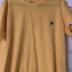 BAPE Yellow Patch Logo Shirt A Bathing Ape 40$ Sz XL Bape 