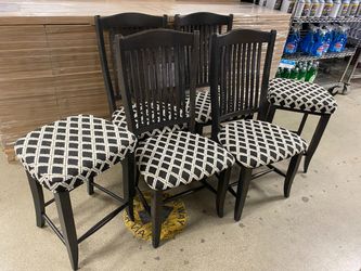 Espresso Mission Style Upholstered Dining Chairs w/ 2 Counter Stools (Set of 6)