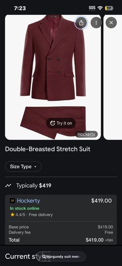 Burgundy Slim Fit Suit