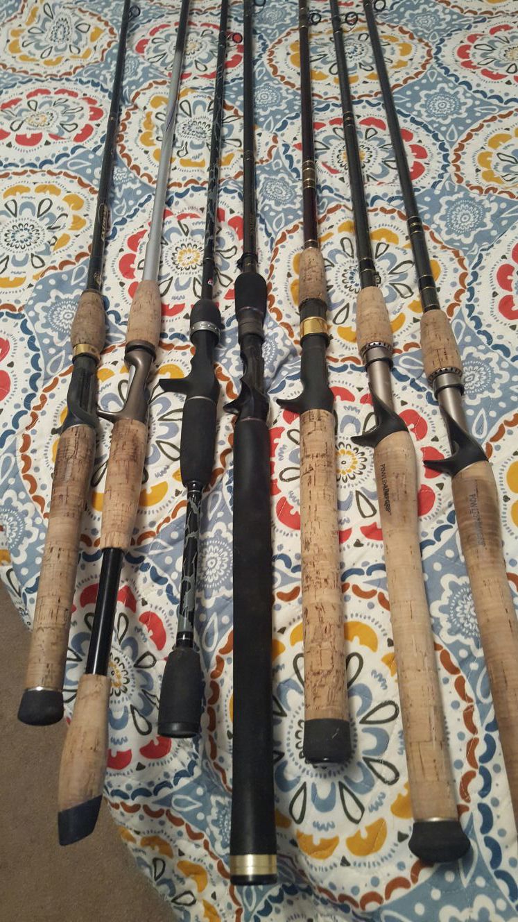 Baitcasting fishing rods (no reels)