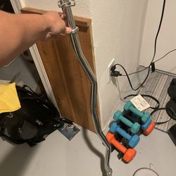 Curl Barbell And 30lbs Weights