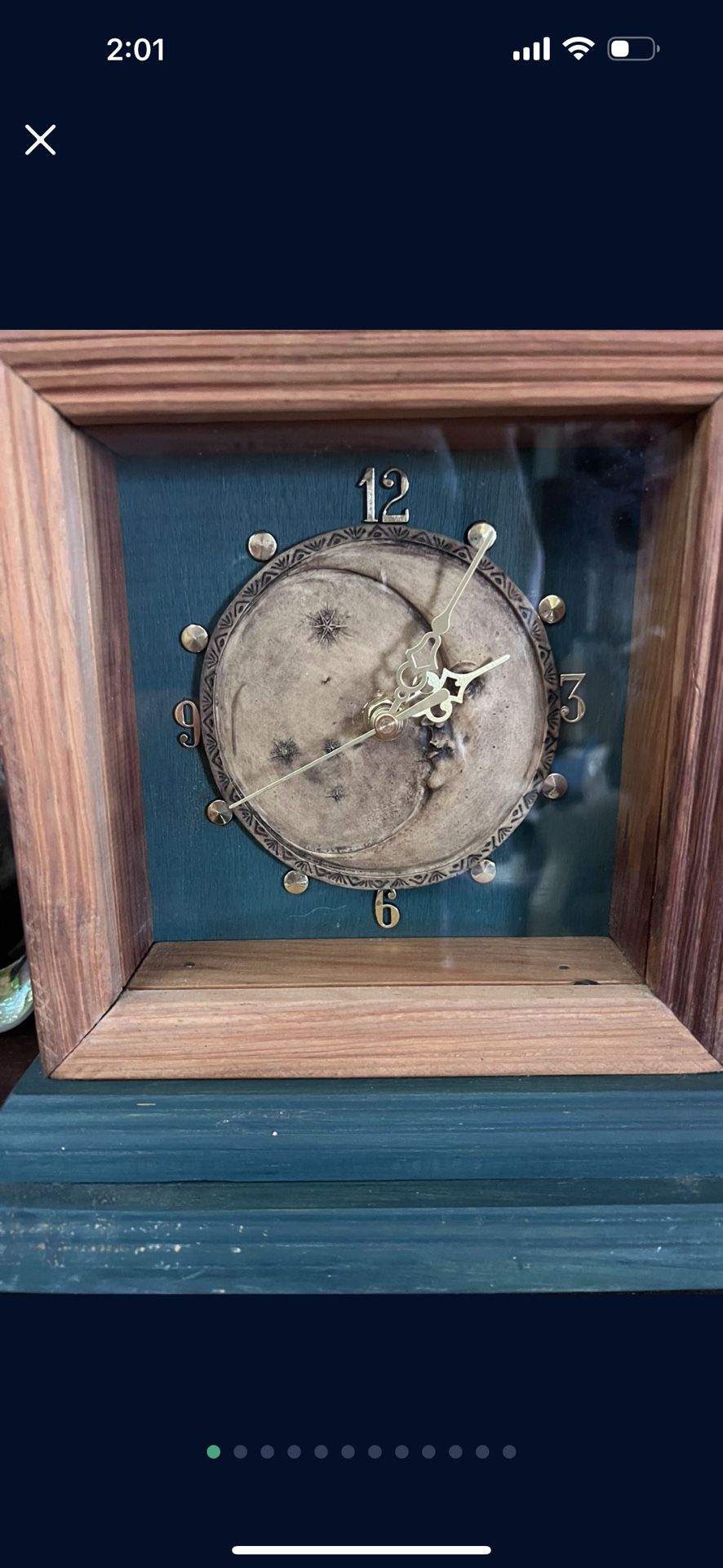 Vintage Hand Crafted Moon Face Clock Very Unique 
