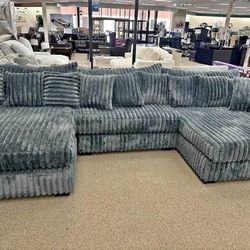 JUST IN!!! XXL FLUFFY OVERSIZED SECTIONAL LIVING ROOM COUCH $1 DOWN