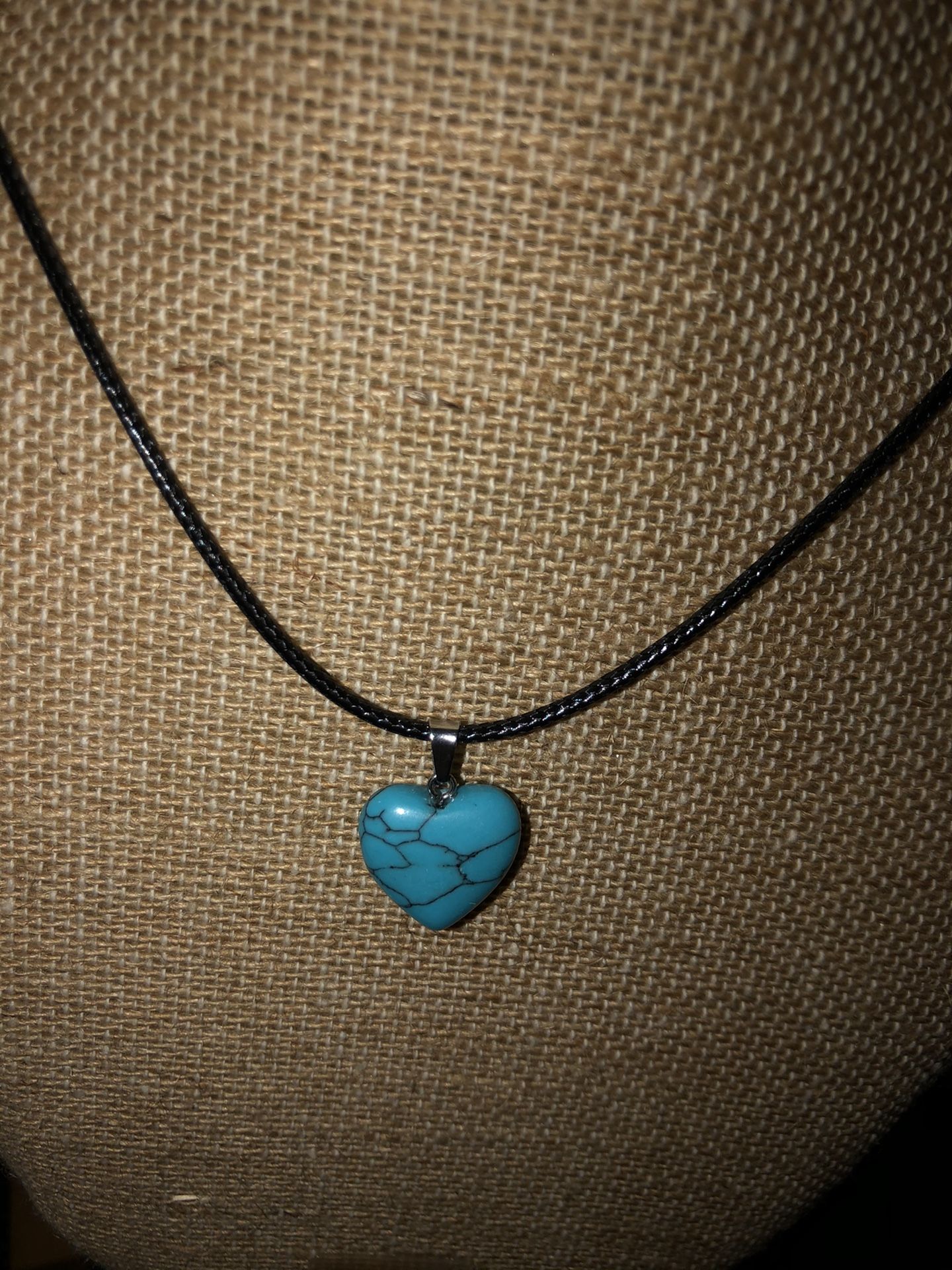 Turquoise stone heart necklace