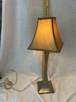 Brushed Silver Table Lamp with Fabric Shade