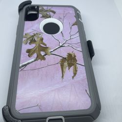 For iPhone XR Pink Camouflage Belt Clíp Case 