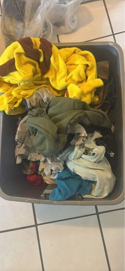 2 bins of boy clothes read description