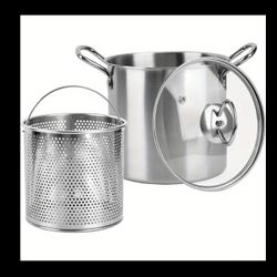 Deep Frying Pot With Lid And Drainer 