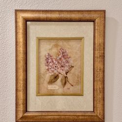 Lilac Painting In Gold Frame 20” X 15”