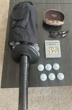 Golf Shag Bag, New tees, Oakley shades + 6 Chrome Tour