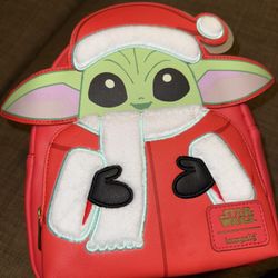 Official Loungefly Star Wars The Mandalorian Grogu Santa Mini Backpack