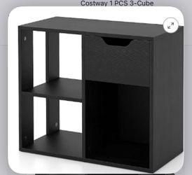 “NEW” Costway 1 PCS 3-Cube Bookcase Organizer with 2-tier Wooden Storage Shelf