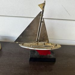 Vintage Japanese Sailboat Table  Figurine Art Decor Display Collectible 