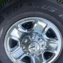 4 2019, DODGE RAM Rims-Tires 18” $600