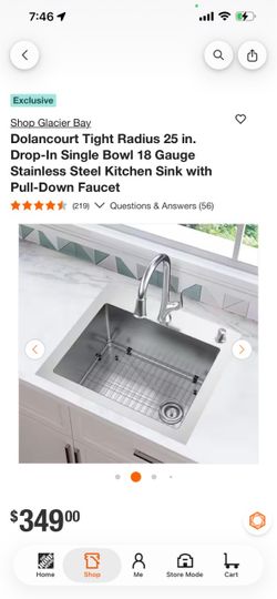 Glacier Bay Dolancourt 25 in. Stainless Steel Kitchen Sink