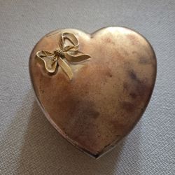Heart-Shaped Metal Trinket Box