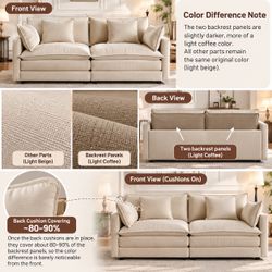 70.8” Cloud Loveseat Sofa – Special Mixed-Color Back