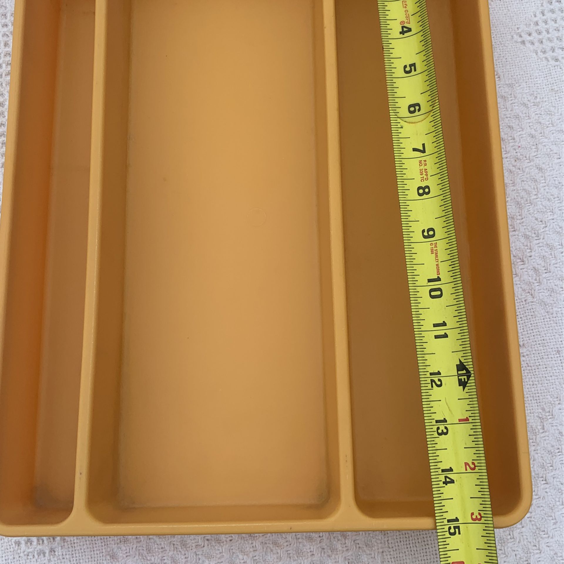 Vintage  Yellow Hard Plastic Silverware Tray Utensil Holder 