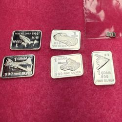Rare Sold Out Silver B2 Bomber & More: Five 1 GRAM Bars