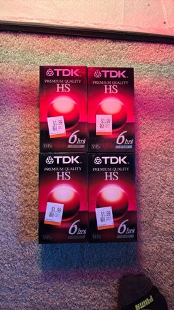 TDK Premium Quality HS VHS Tapes T-120 6hr – Lot of 8