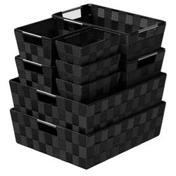 🧺 9-Piece Woven Storage Basket Set – Blue Price: $15