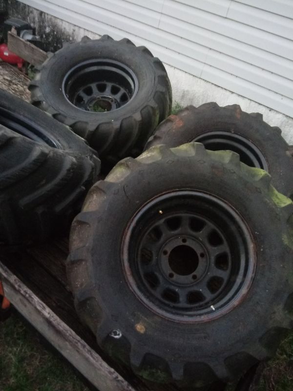 Mud tires v treads on 5x5.5 15x12 rims for Sale in North Fort Myers, FL OfferUp