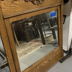 Vintage Wood Mirror 