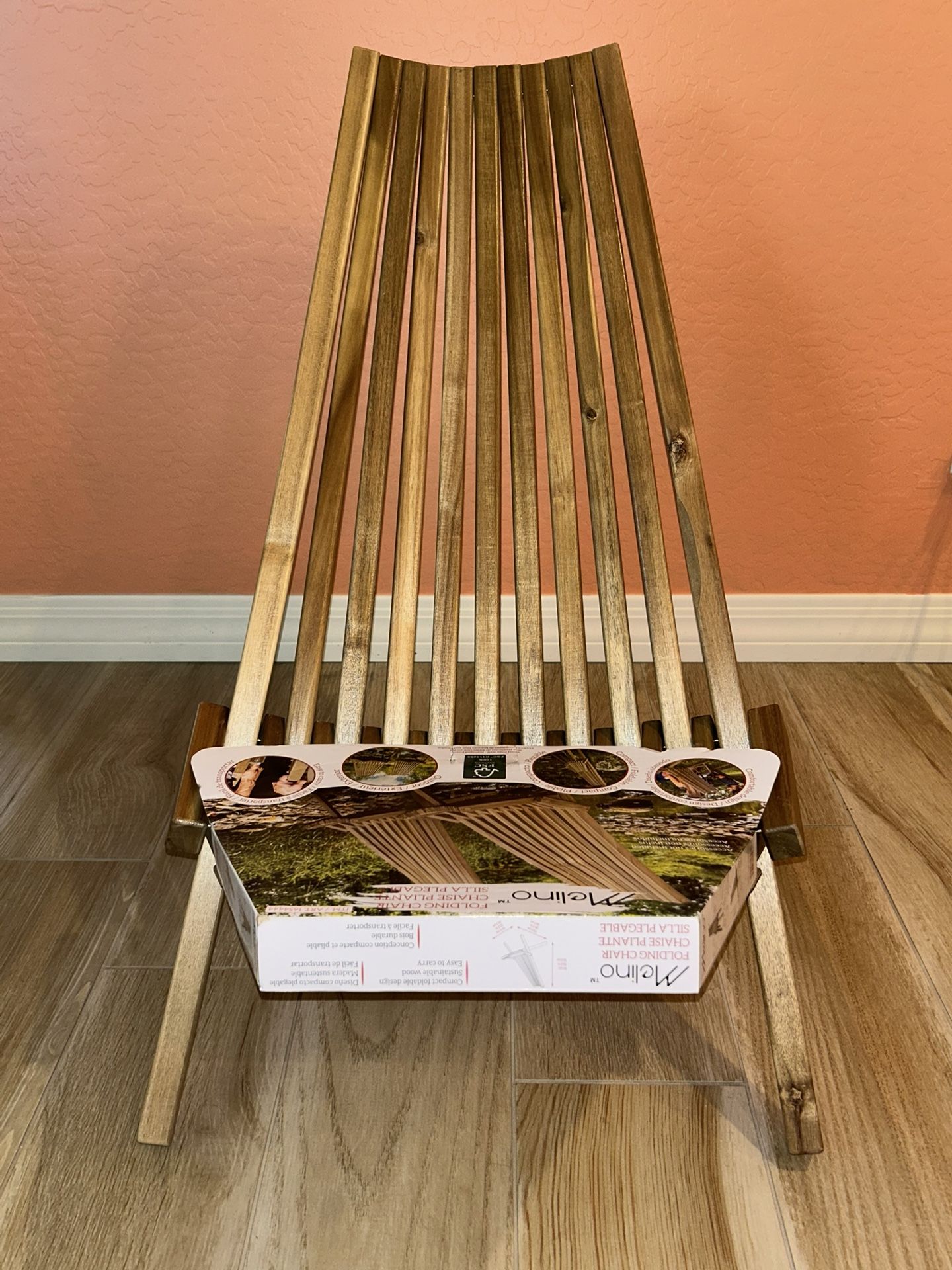 Melino Elegant Folding Indoor Outdoor Chair Several Available Brand New