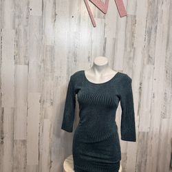 Trixxi Women's Green Metallic Juniors Size 9 Open-Back Bodycon Dress New