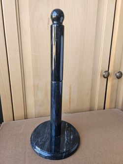 Black marble paper towel holder